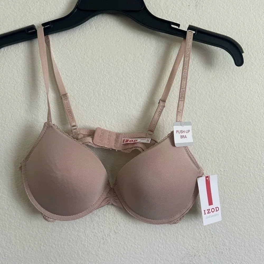 IZOD Push Up Bra Wired 34C Cream